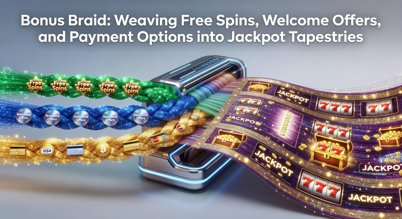 Vibrant slot machine reels spinning with golden jackpot symbols intertwined with bonus icons and payment method logos, illustrating the seamless blend of promotions and transactions