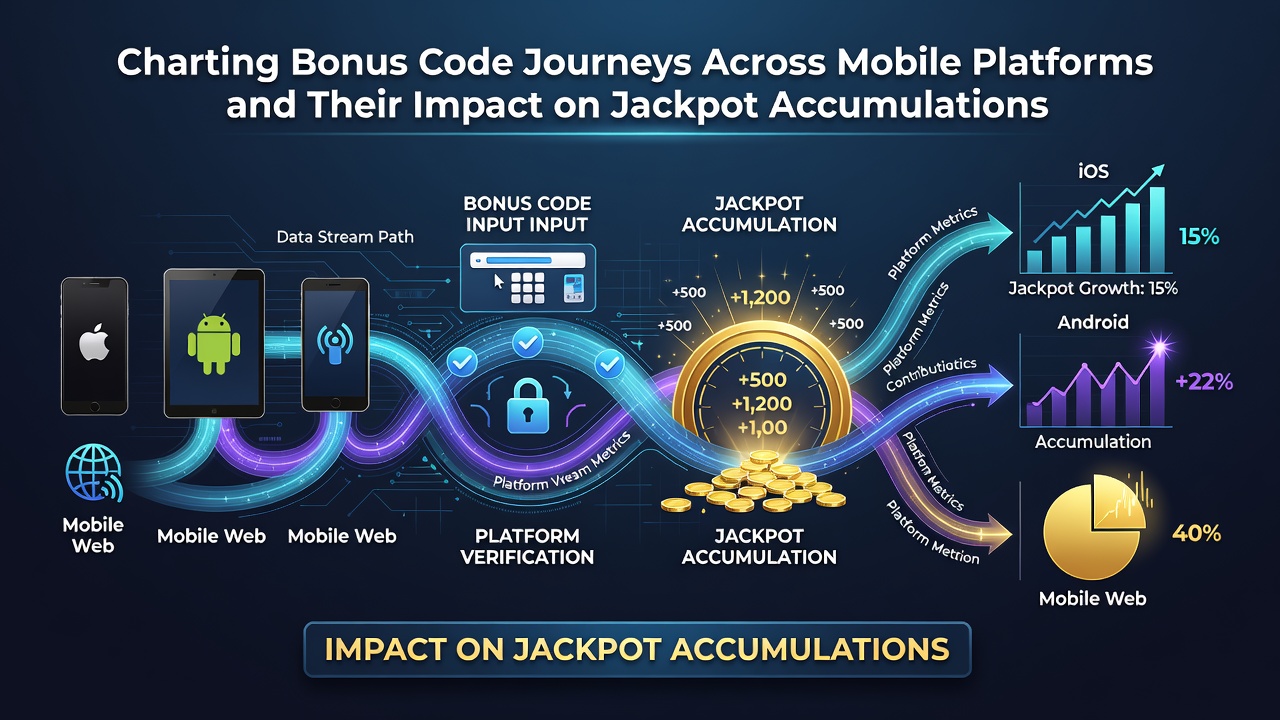 Analytics dashboard showing bonus code redemptions linked to jackpot accumulation trends on mobile devices