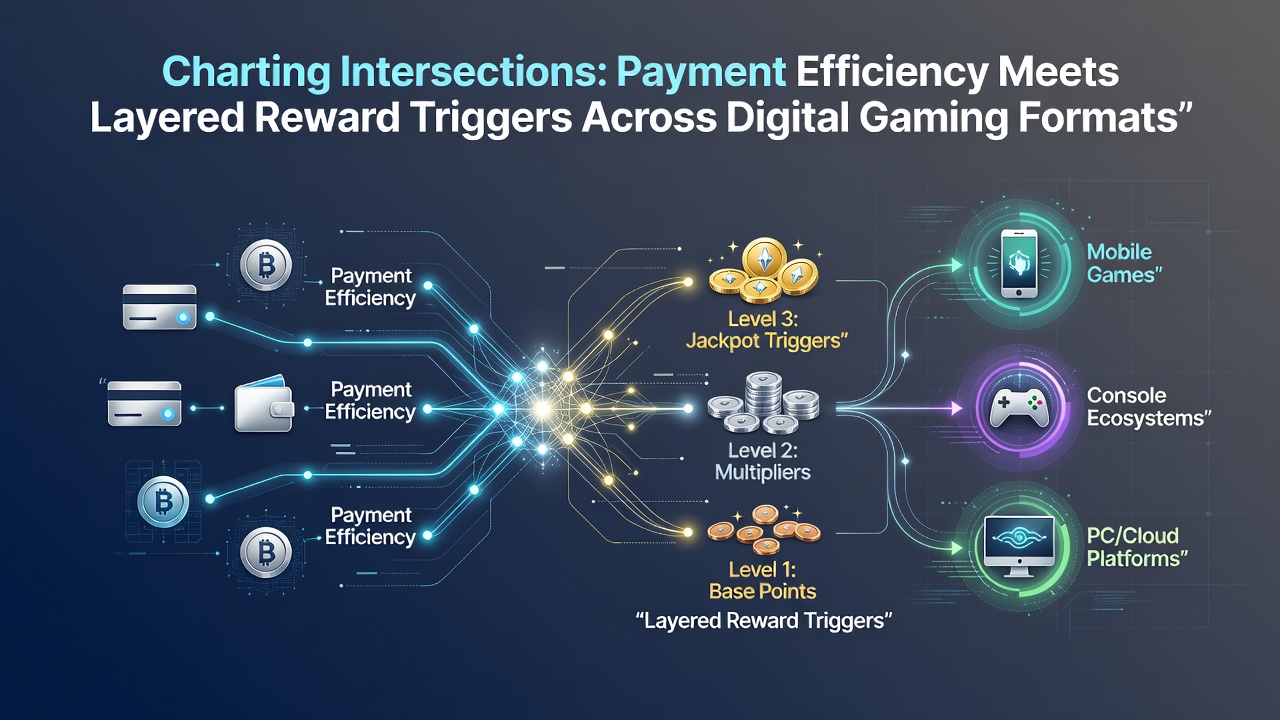 Digital payment interfaces integrated with gaming reward systems showing transaction flows and bonus activations