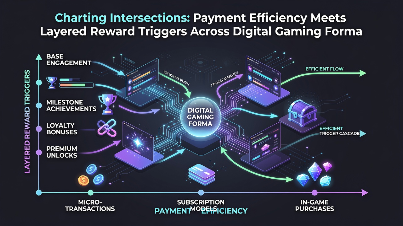 Layered reward dashboard displaying payment confirmations triggering multiple bonus tiers in a gaming interface