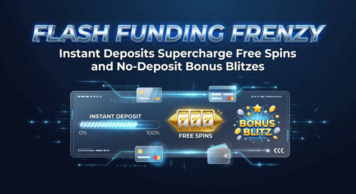 Dynamic graphic of a mobile screen capturing a no-deposit bonus activation mid-spin, with instant deposit notification overlay