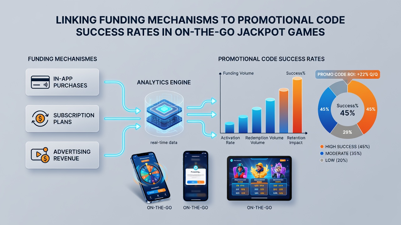 Analytics dashboard displaying success rates of promotional codes linked to various deposit methods in mobile jackpot games