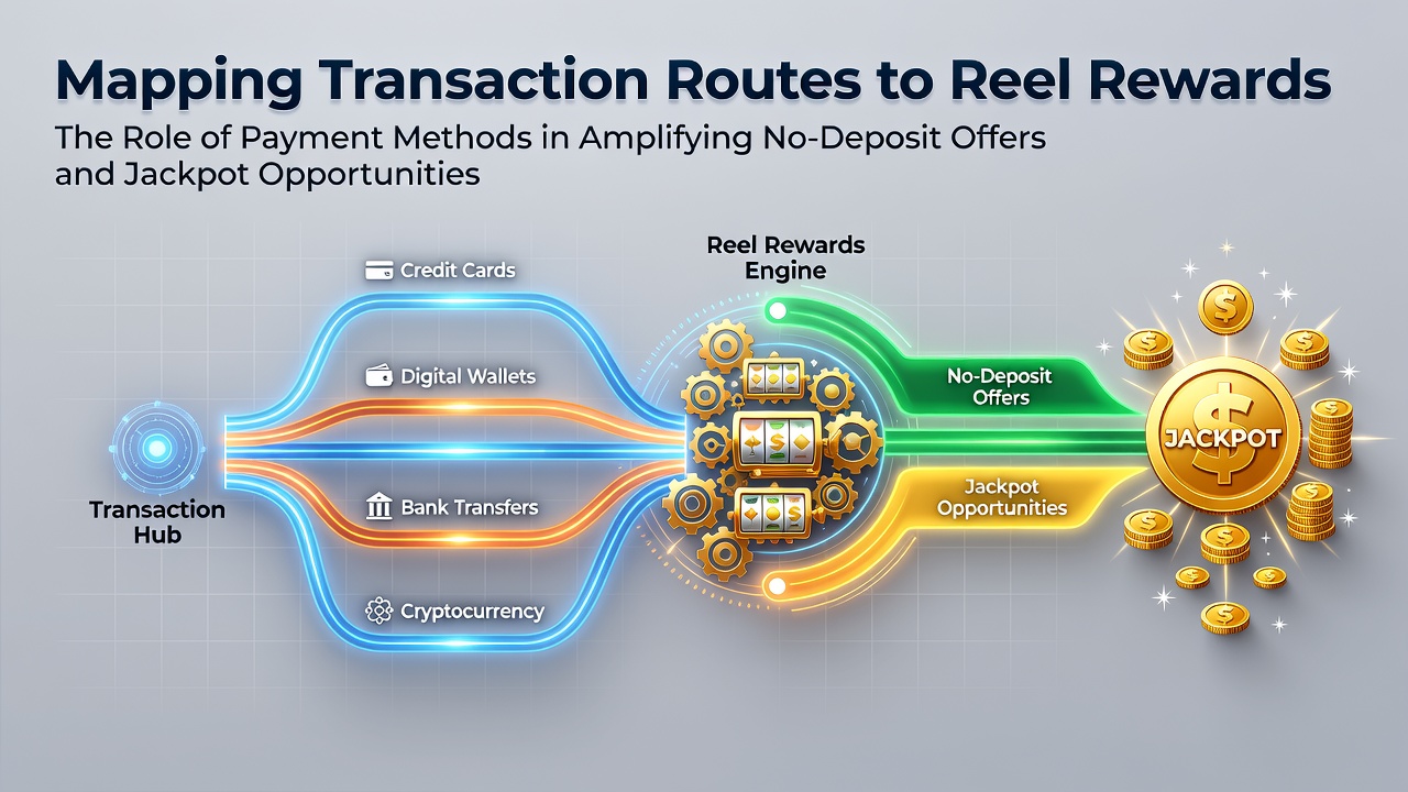 Diagram showing payment transaction routes connecting to slot machine rewards and bonus activations