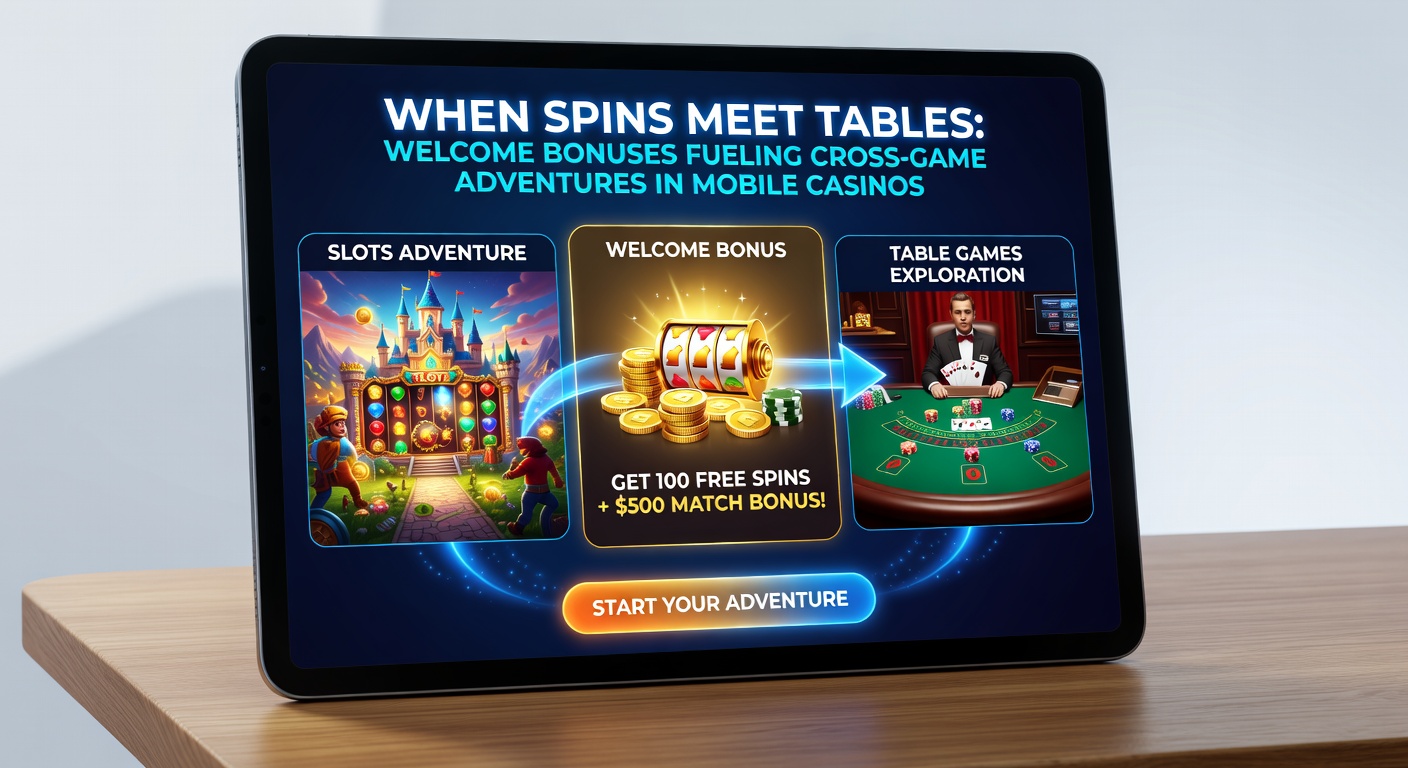 Player's hand on mobile device swiping from colorful slot win to live roulette wheel, with welcome bonus meter glowing
